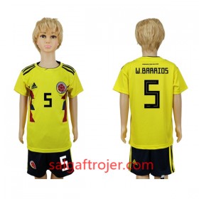 Colombia Fodboldtrøjer W.Barrios 5 Børn Hjemmebanesæt VM 2018